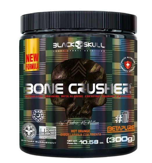 Imagem de Pré Treino Bone Crusher Pote 300g com Betapure - Black Skull