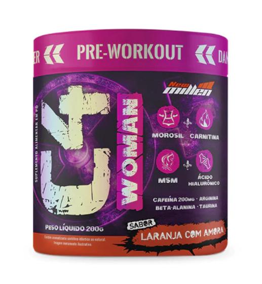 Pre treino c4 woman laranja e amora 200g new millen Menor preço em Pre treino c4 woman laranja e amora 200g new millen