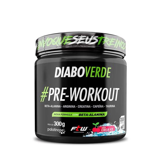 Pré Treino Diabo Verde 300g - Ftw - Com Beta Alanina Menor preço em Pré Treino Diabo Verde 300g - Ftw - Com Beta Alanina
