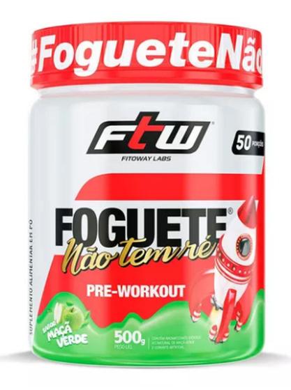 Imagem de Pré Treino Foguete Não Tem Ré 500g - Ftw 3g Creatina sabor Maça verde