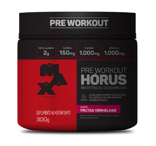 Imagem de Pré Treino Horus - Pre Workout 300g - Max Titanium - Frutas Vermelhas