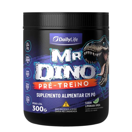 Imagem de Pre Treino Mr Dino Suplemento em Po Arginina Taurina Tirosina Cafeina Pre-Workout 300g - Daily Life