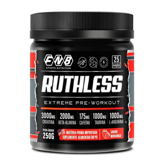 Imagem de Pré Treino Ruthless 250g Sabor Morango FNB - Flora Nativa