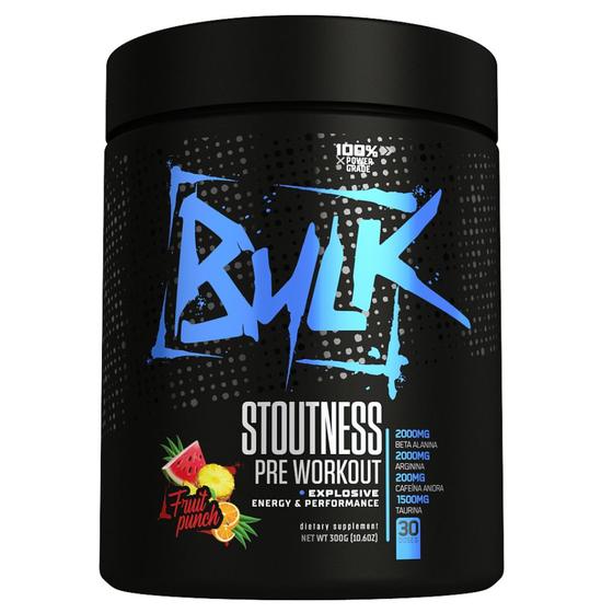 Imagem de Pré Treino Suplemento em Pó Stoutness Pre Workout 300g - Bulk Nutrition 