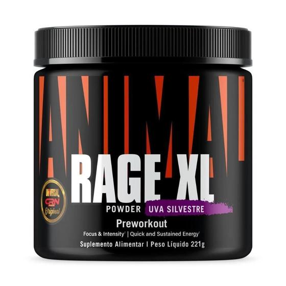 Imagem de Pré-Treino Universal Animal Rage Powder Uva Silvestre 221G