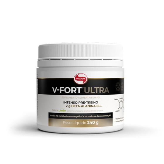 Pré treino V-Fort Ultra 240g Limão Menor preço em Pré treino V-Fort Ultra 240g Limão
