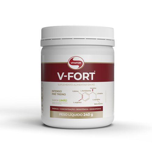 Pré-treino V- Fort Ultra 240g Limão - Vitafor Menor preço em Pré-treino V- Fort Ultra 240g Limão - Vitafor