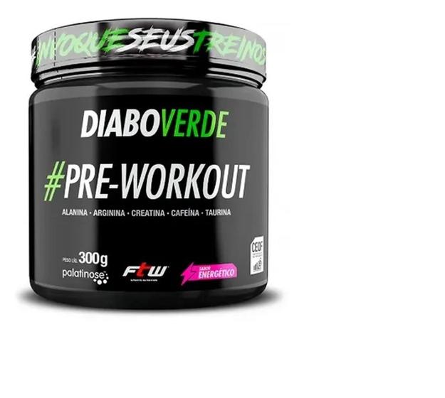 Pre Workut Diabo Verde- Energético- 300gr- FTW Menor preço em Pre Workut Diabo Verde- Energético- 300gr- FTW