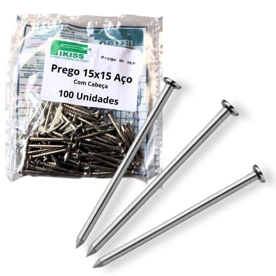 Imagem de Prego 15x15 Aço Com Cabeça 100 Unidades Fikiss