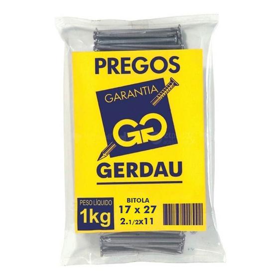 Imagem de Prego 17x27 1.1/2x11 Com Cabeça 1kg - Gerdau