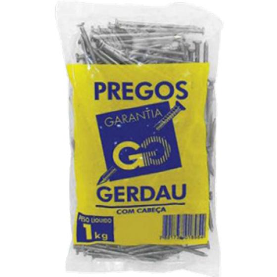 Prego 17x27mm com Cabeça - Gerdau Aços Longos - 1 Kg * Menor preço em Prego 17x27mm com Cabeça - Gerdau Aços Longos - 1 Kg *
