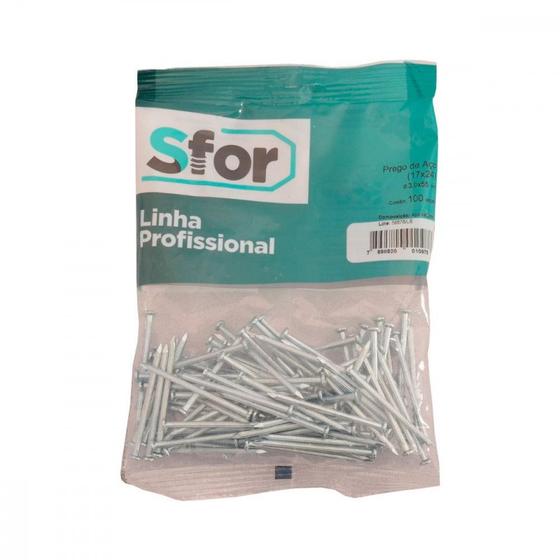 Imagem de Prego Aco Sforplast Com Cabeca  17X24 (3,00X55mm)   100pcs