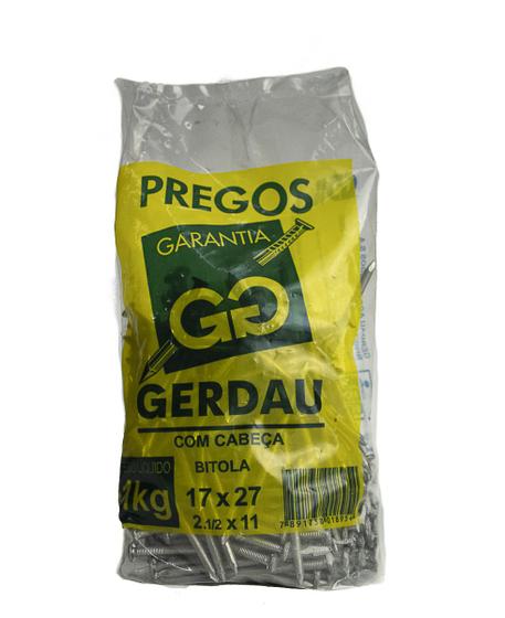 Imagem de Prego Com Cabeça 17x27 - Gerdau Kg