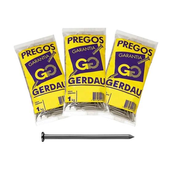 Imagem de Prego com Cabeça Gerdau 17 x 27 Caixa 20Kg