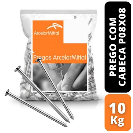 Imagem de Prego Com Cabeca P08X08 10Kg Belgo