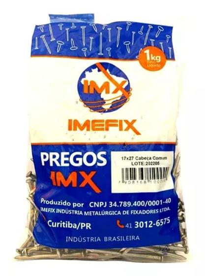 Imagem de Prego Com Cabeça Simples 17x27 1kg Imefix