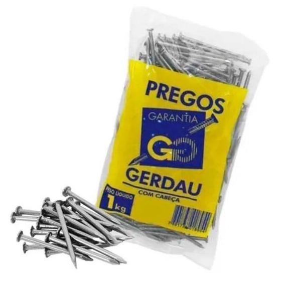 Imagem de Prego gerdau 17 x 21 1kg polido com cabeça