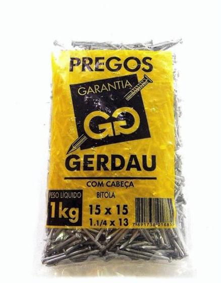 Imagem de Prego Polido 15X15 Com Cabeça 1Kg Gerdau