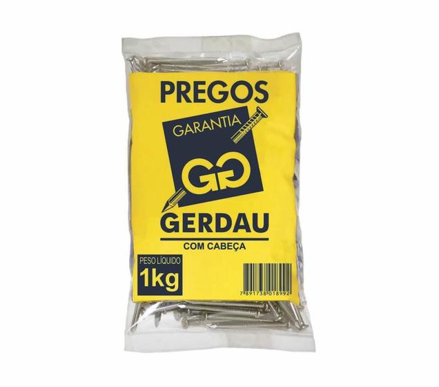 Imagem de Prego Polido Gerdau 18x30 com cabeça 1kg