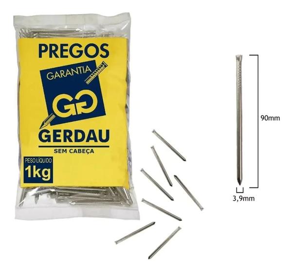 Imagem de Prego Sem Cabeça 16x24 1kg - Gerdau