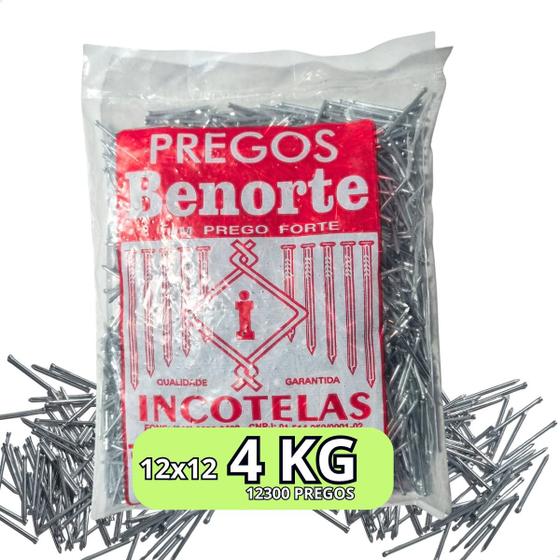 Imagem de Prego Sem Cabeça Galvanizado 12x12 4Kg 12300 Unidades Benort