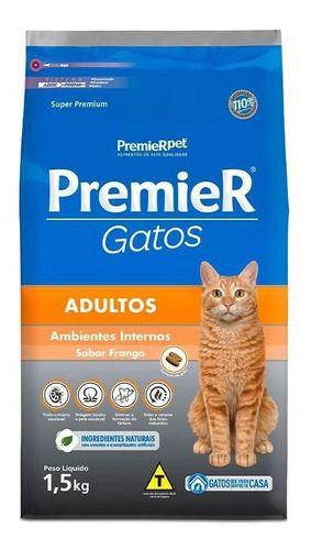 Imagem de Premier Ambientes Internos Gatos Adultos Frango 1,5 kg