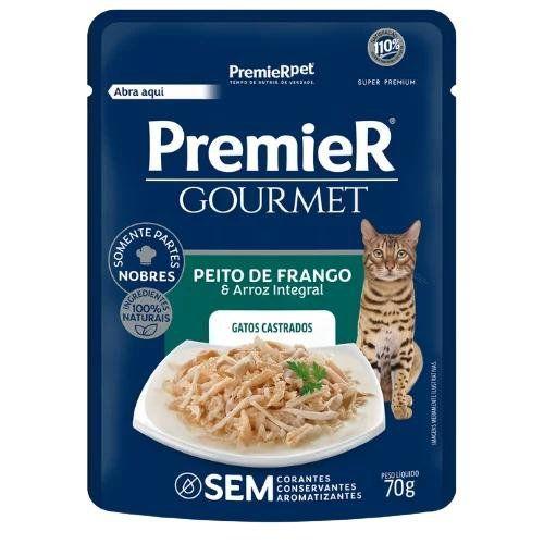 Imagem de Premier Sachê Gatos Adultos Castrados Frango 70gr