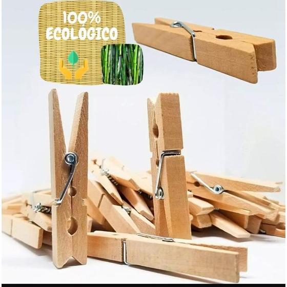 Imagem de Prendedor de bambu pacote com 20 peças