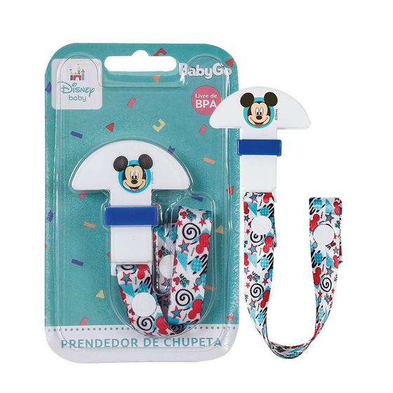 Imagem de Prendedor de Chupeta Bebê Menino Tamanho PP Disney Mickey Azul