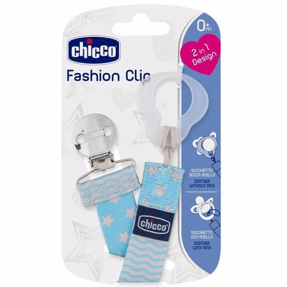 Imagem de Prendedor de Chupeta Fashion Clip Azul - Chicco