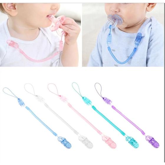 Imagem de Prendedor de chupeta modelo mola bico bebe universal com trava
