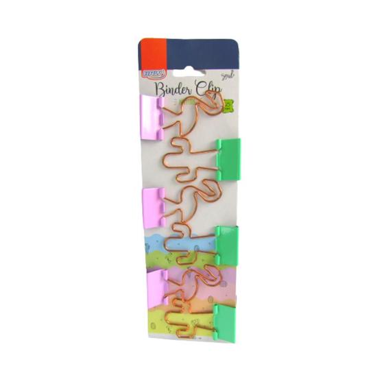 Imagem de Prendedor de Papel Binder Clip BRW 25mm Cacto e Flamingo 6un