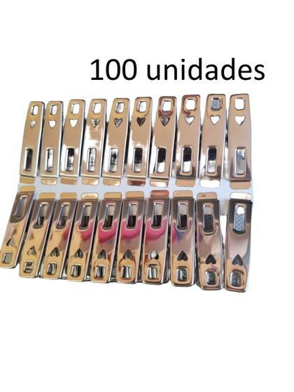 Imagem de Prendedor Roupa Pregador Varal Aço Inox Reforçado Kit 100un