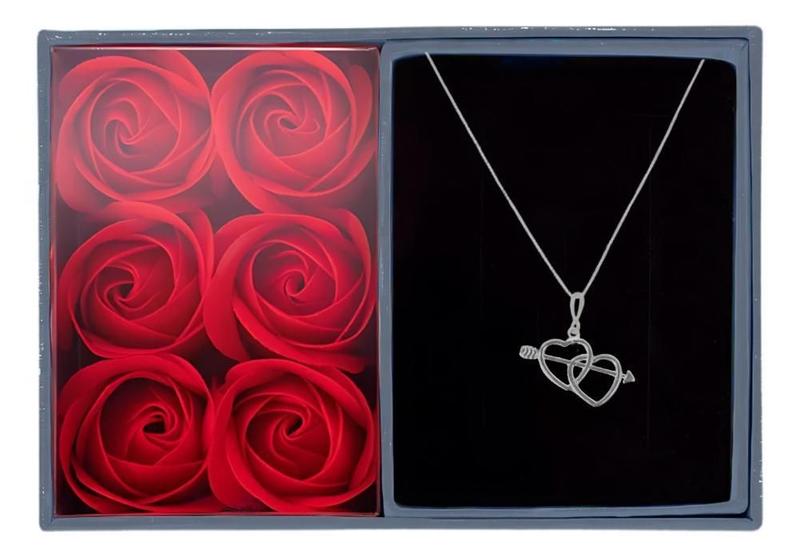 Imagem de Presente Colar Feminino Prata 925 Gargantilha Amor Esposa