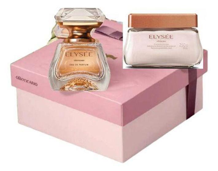 Presente Elysée Eau De Parfum 50ml + Creme Acetinado Corporal 250g - O Boticário Imagem de Presente Elysée Eau De Parfum 50ml + Creme Acetinado Corporal 250g - O Boticário