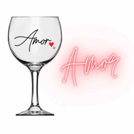 Imagem de Presente Namorados Taça Grande Para Vinho 615ml Modelo Gran Royal Vidro Amor Presente Allmix