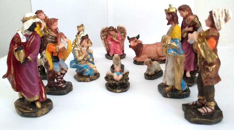 Imagem de Presépio Completo 14 peças Resina 12 Cm Decoração Natal