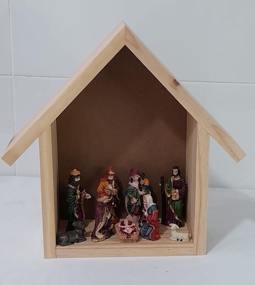 Imagem de Presépio de Natal Madeira Pinus Decorativa Barato!