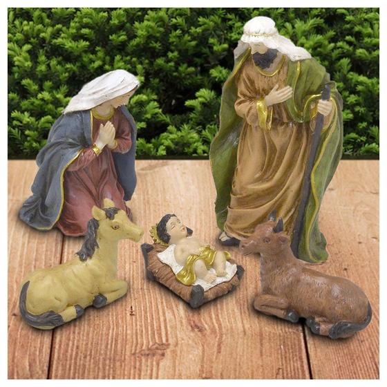 Imagem de Presépio Em Resina Nascimento De Cristo 5 Peças