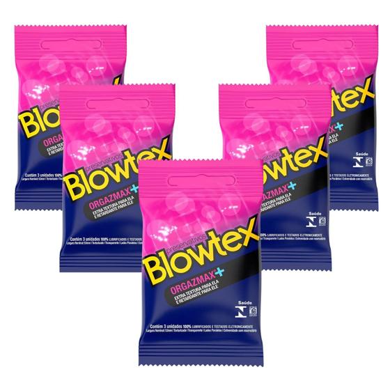Imagem de Preservativo Blowtex Orgazmax 5 Pacotes com 3 Unidades