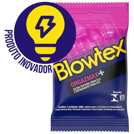 Imagem de Preservativo Blowtex Orgazmax Retardante E Texturizado