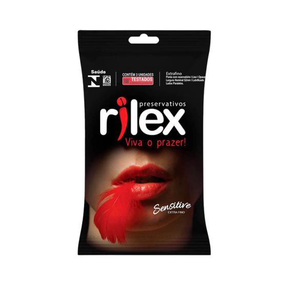 Imagem de Preservativo Masculino Lubrificado Extra Fino - Rilex Sensitive - 3 Unidades