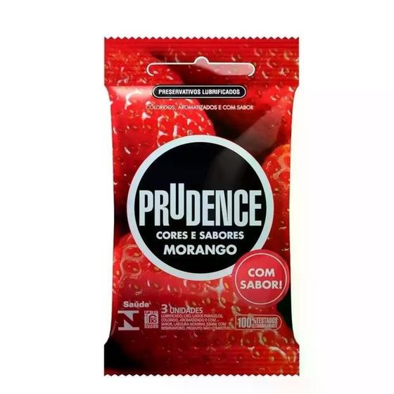 Imagem de Preservativo Morango com 3 Unidades Prudence