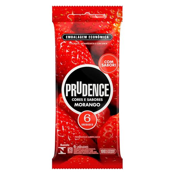 Imagem de Preservativo Prudence Cores e Sabores Morango 6 Unidades