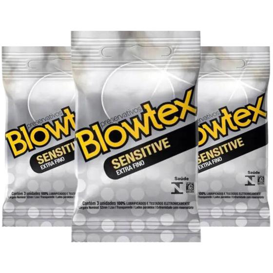Imagem de Preservativo Sensitive Blowtex Ultra Fino Camisinha 3pc