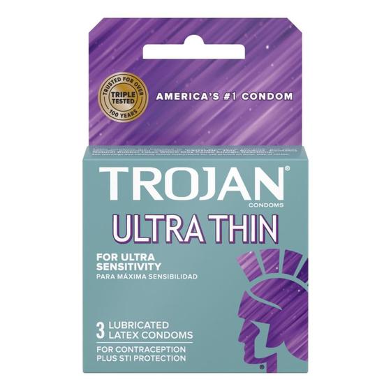 Imagem de Preservativo Trojan Ultra Thin Sensitive  caixa com 3 unidades