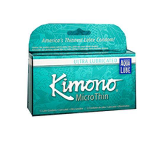 Imagem de Preservativos Kimono MicroThin Aqua Lube Large - Pacote com 4 Unidades