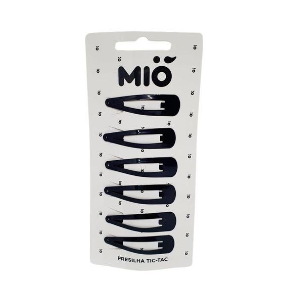 Imagem de Presilha Tic Tac Mió Preto com 6 Unidades