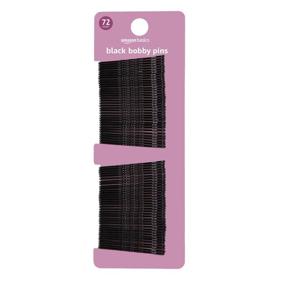 Imagem de Presilhas Bobby Pin Amazon Basics - Preta (72 Unidades)