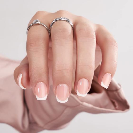 Imagem de Press on Nails Bartbox French Tip Gel Short White